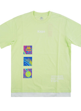 Kappa/卡帕T恤男女夏季休闲圆领透气印花棉质运动短袖 K0BY2TD85G
