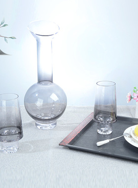 风和创意欧式Tom Dixon Tank轻奢渐变烟灰色红酒杯葡萄酒醒酒器