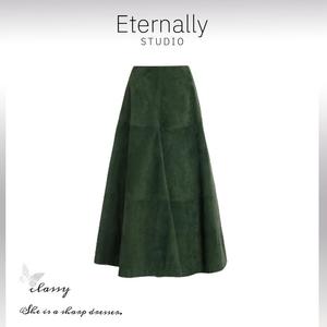 Eternally move 半身裙女赫本风古着时髦减龄加厚中长款a字裙子