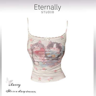 Eternally【现货】 泰式小吊带背心夏季甜辣外穿修身无袖短款上衣