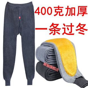 加肥加大高腰加厚打底裤 特厚护膝护腰宽松棉裤 加绒保暖裤 秋冬男士