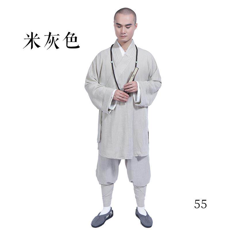 新缎梵僧服套装棉麻罗汉褂短褂和尚服男女薄款夏季僧侣小褂出家僧