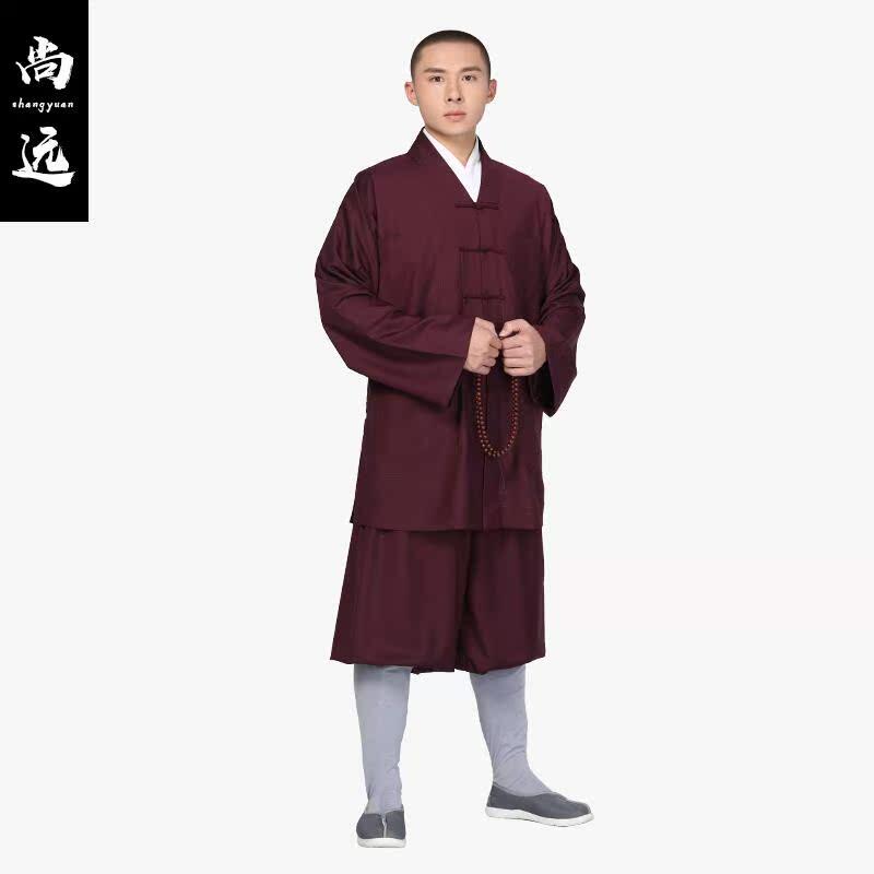 新品尚远春秋哔叽长褂庄严僧服短褂僧衣大褂僧装长衫僧袍罗汉褂