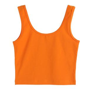 烟灰色加绒吊带背心女内搭短款2025年秋冬美背加厚保暖打底上衣潮