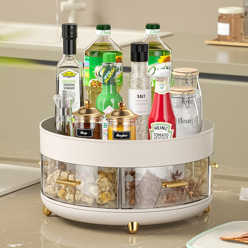 双层调料收纳盒可旋转