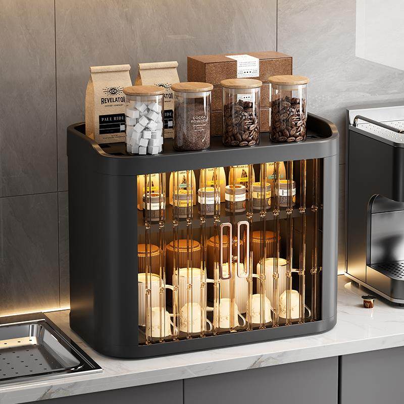 杯子收纳置物架多层水杯茶杯咖啡杯防尘储物柜可折叠卷帘式收纳盒,家庭/个人清洁工具,杯架,淘宝优惠券,粉丝福利购,淘宝优惠卷