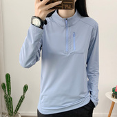 男女士同款 速干衣高弹快干运动跑步健身保暖T恤 户外立领加绒长袖