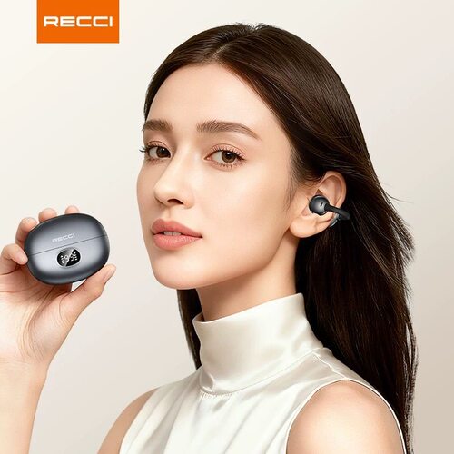 RECCI锐思礼品团购夹耳数显REP-W101蓝牙耳机ENC高清降噪通话