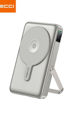 RECCI锐思10000mAh移动电源无线磁吸充电自带线支架充电宝RPB-W27