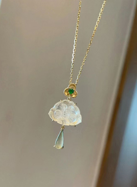 新中式冰透小莲蓬项链高颜值百搭ing风寓意好运和期待气质百搭项