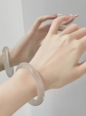 抖音同款新中式超仙白月光仿玉手镯女荔枝冻玉玉髓送女友玛瑙礼物