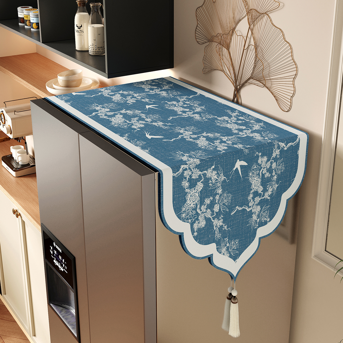 新款冰箱顶部防尘罩盖布单双开门冰柜遮灰盖巾微波炉洗衣机遮尘布