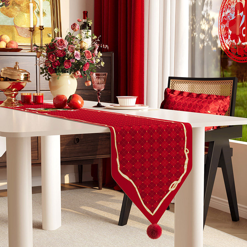 氛围感圣诞桌旗节日场景布置长条餐桌旗布红色喜庆轻奢高端装饰布,居家布艺,桌旗,淘宝优惠券,粉丝福利购,淘宝优惠卷