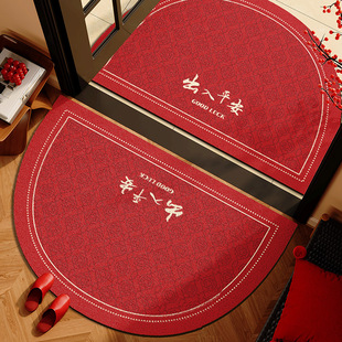 入户门地垫拱形红色进门耐脏防滑脚垫轻奢高级感丝圈刮泥蹭土地毯
