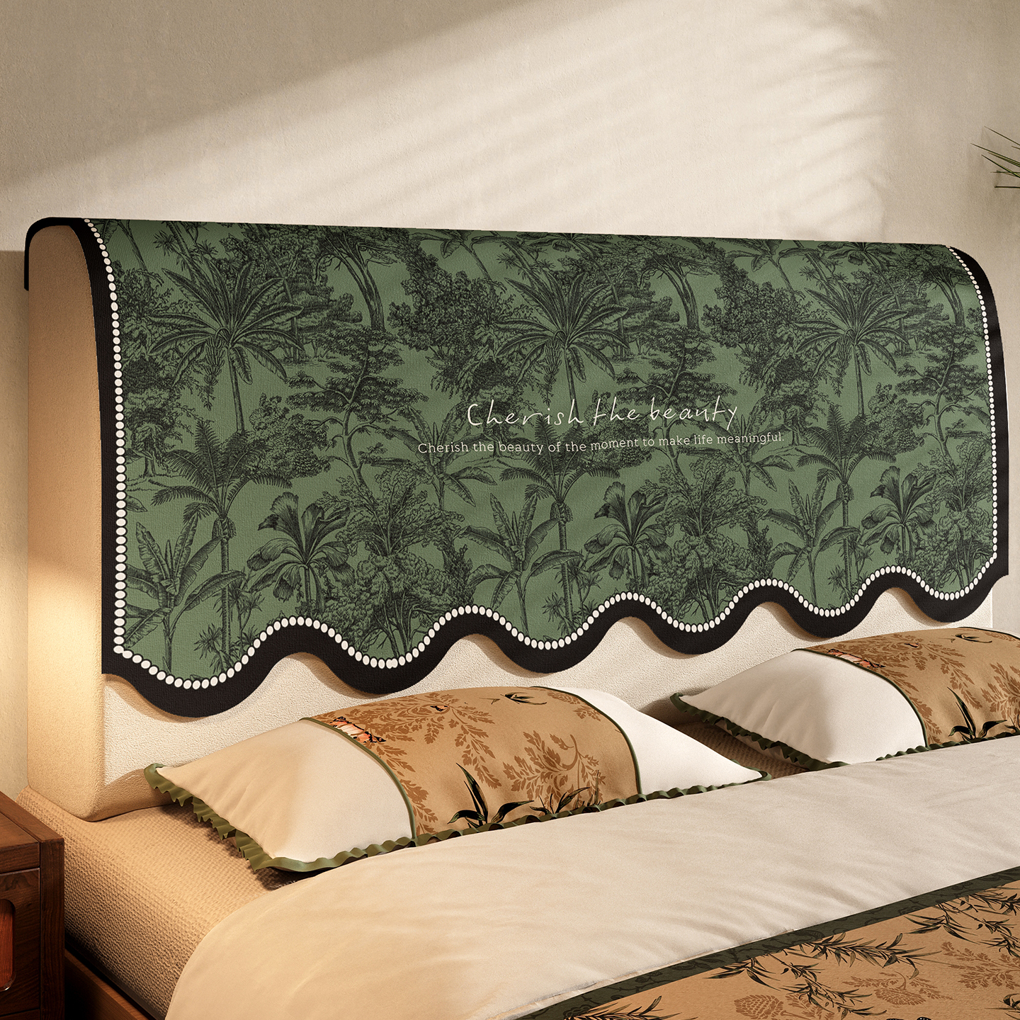 美式复古床头靠背盖巾一片式2025新款四季通用高级感防尘遮丑神器