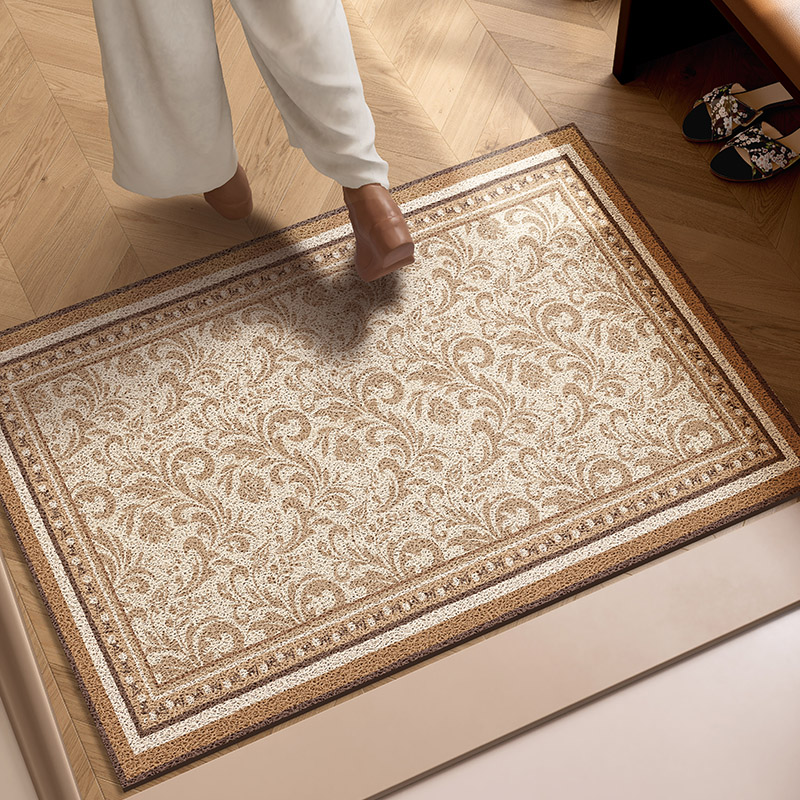 法式高级感入户地垫门口耐脏免洗脚踏垫丝圈进门蹭土防滑垫可裁剪