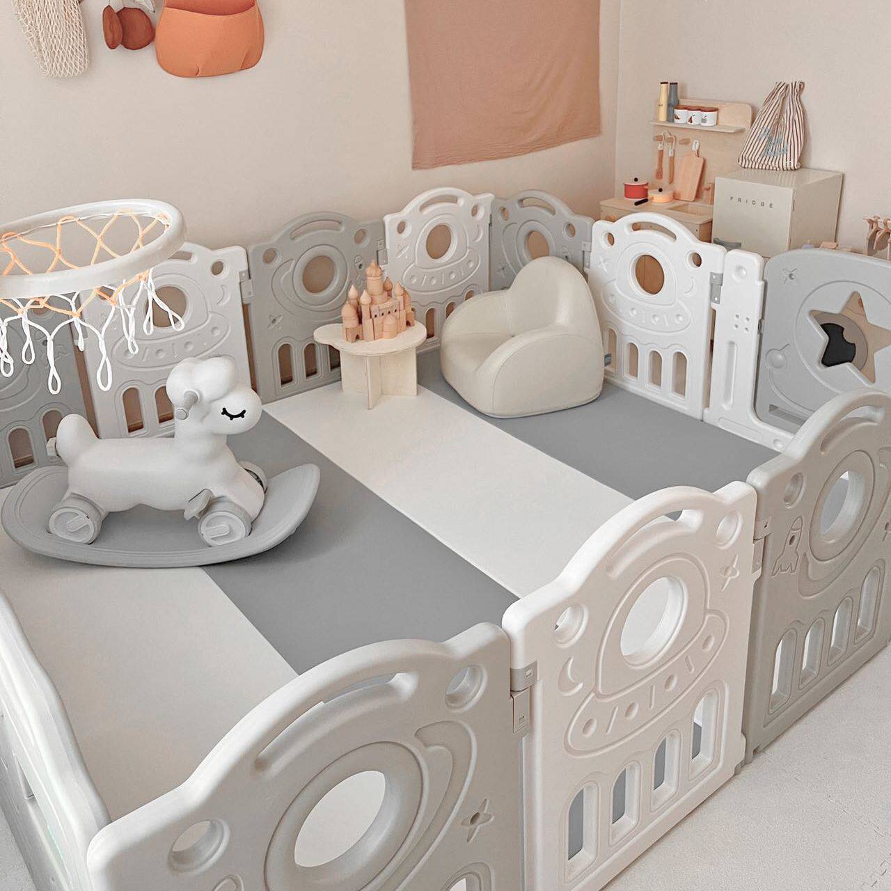 儿童游戏围栏宝宝室内护栏家用安全爬行垫婴儿学步防护栏地上栅栏