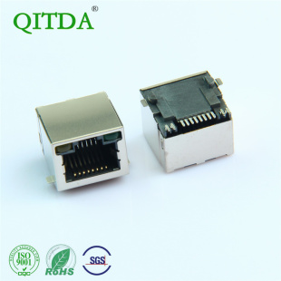 RJ45网口SMT贴片卧表贴连接器母座连接器网线接口8P8C以太网络座