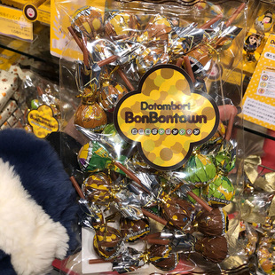 圣诞礼物日本道顿堀BonBonTown牛奶巧克力夹心棒棒糖儿童糖果零食
