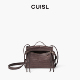 CUISL崔氏 微笑笑脸小斜挎包美洲鳄水染拼鸵鸟皮定制拉链包包女