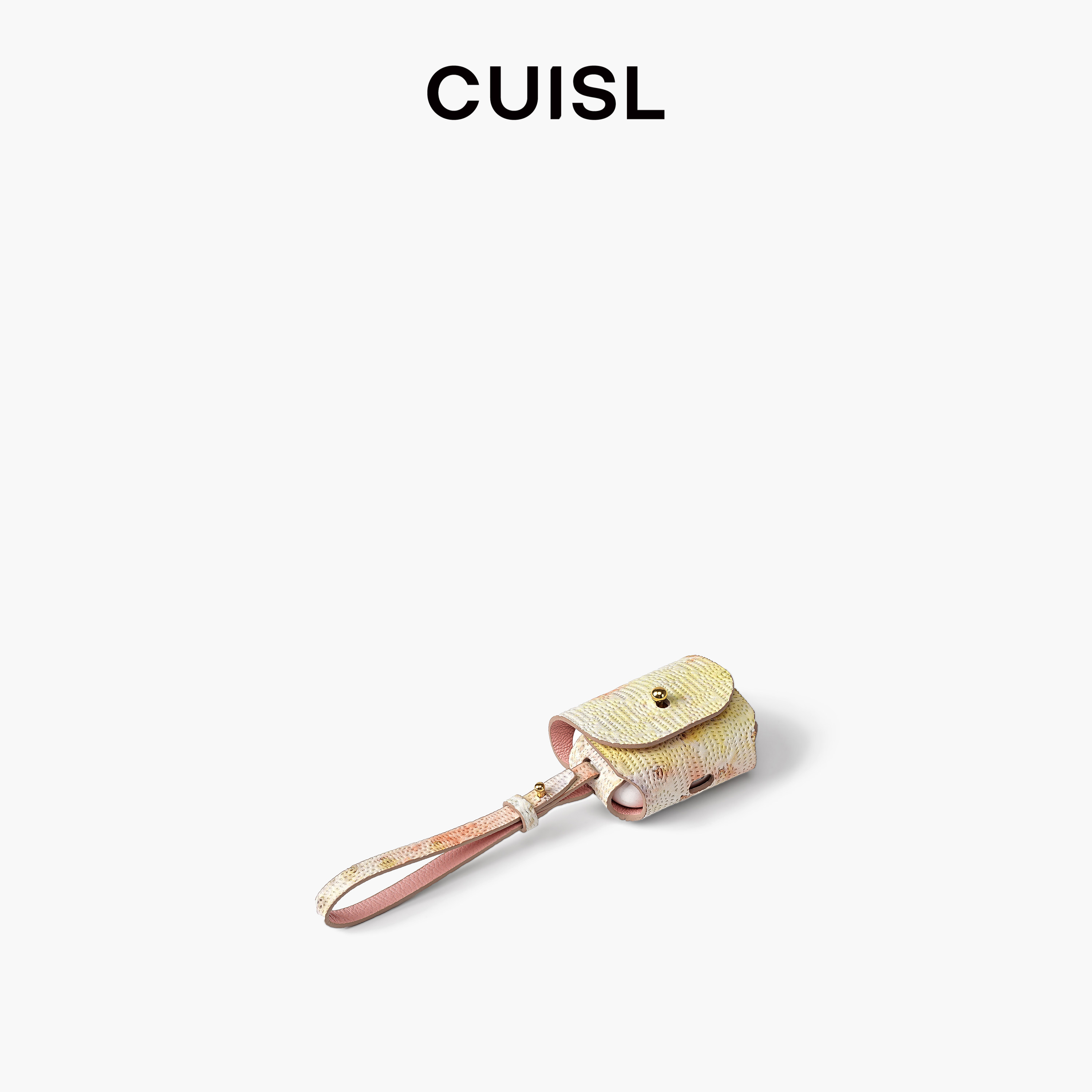 CUISL/崔氏真皮鸵鸟皮AirPods耳机包挂饰挂件包挂礼物礼品挂饰