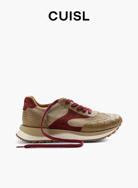 CUISL崔氏|鳄鱼拼反绒阿甘鞋百搭休闲软底运动鞋子老爹鞋爆款
