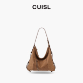 CUISL崔氏 新款 机车hobo包包女定制鸵鸟皮真皮大容量单肩斜跨包包