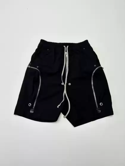 Pyc Independent Ro Style Te Fabric Patchwork Drawstring Elastic Zipper Functional Cargo Pants Loose Wide-Leg Knee-Length Shorts