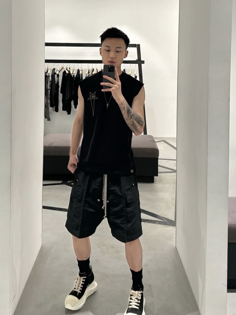 RO STYLE 24SS CARGO BELA FK NYLON MULTI-POCKET CARGO CROPPED LOOSE WIDE-LEG SHORTS