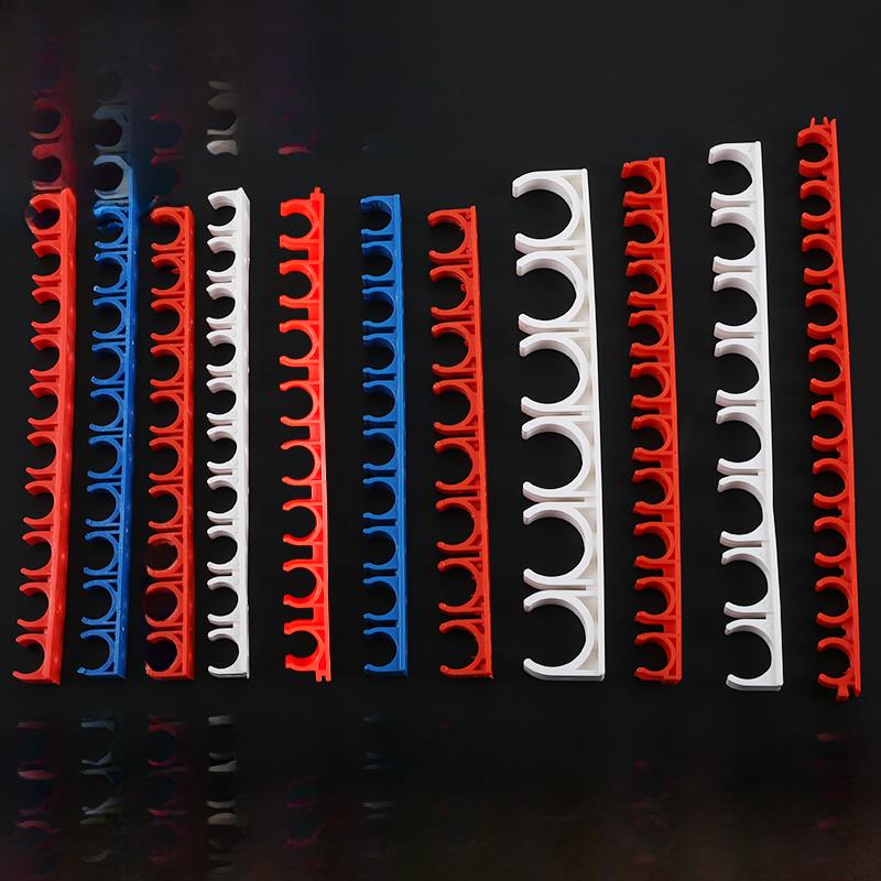 16 20PVC排卡电线管卡子U型管卡排码红10位8位排卡卡扣连排管卡白