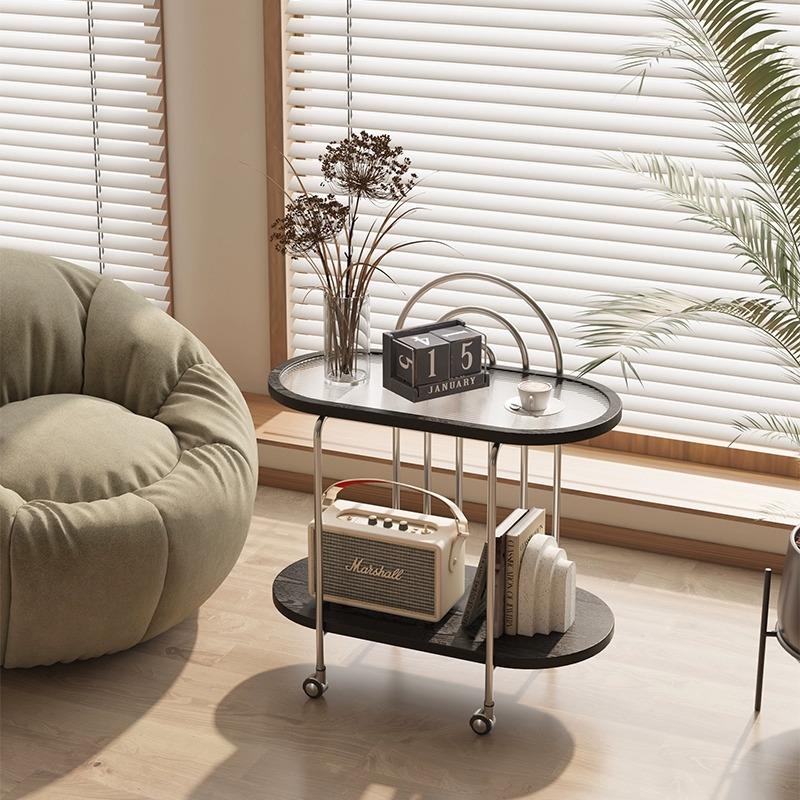 客厅沙发边几置物架带轮可移动手推车北欧轻奢小茶几小推车餐柜