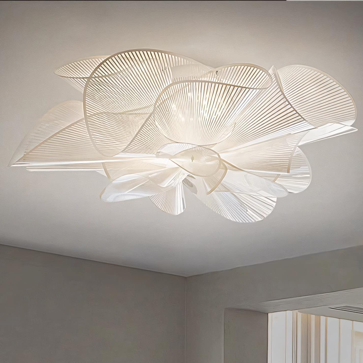 意大利设计师客厅吸顶灯高级感温馨主卧室灯创意艺术儿童房花瓣灯