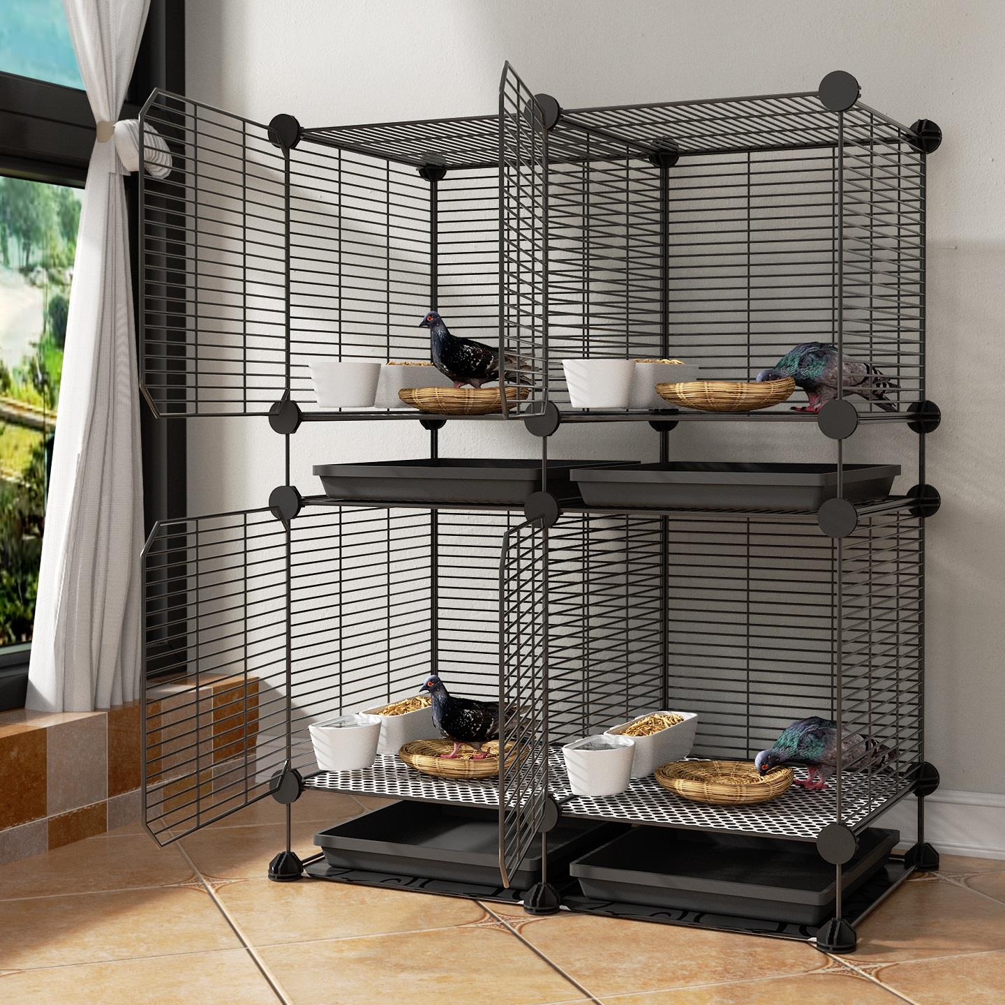 鸽子笼家用大号特大新型铁丝网肉鸽配对繁殖养殖专用鸟笼鸡笼巢箱