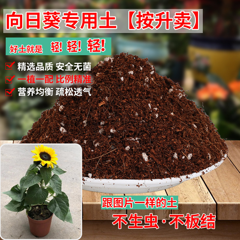 向日葵专用营养土阳台盆栽有机花土泥炭通用土种花养花室内种植土