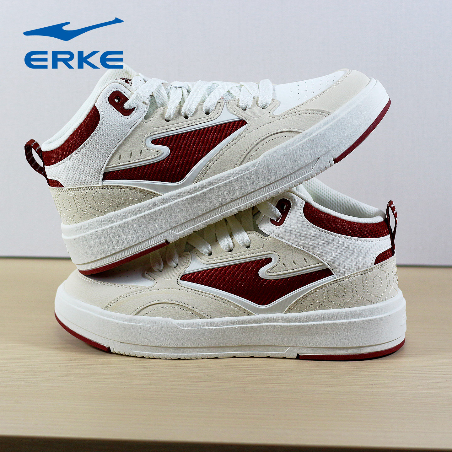 征服鸿星尔克板鞋高帮男鞋冬季皮面增高潮休闲鞋学生百搭运动鞋子,运动鞋new,板鞋,淘宝优惠券,粉丝福利购,淘宝优惠卷