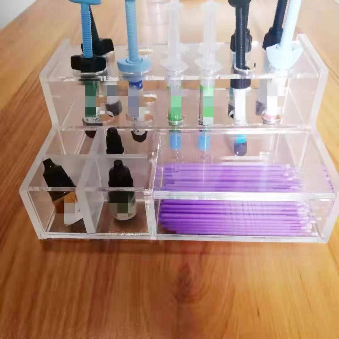 牙科树脂放置架口腔材料器械收纳盒亚克力透明大中小号工具放置架