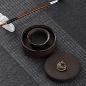 陶瓷紫砂火锅砚台可研墨带盖书法专用不干墨免清洗墨池学生毛笔字