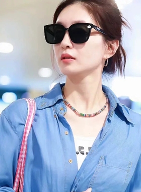 夏季金色隔片天然石彩色糖果色串珠项链ins风小众叠戴锁骨链手链