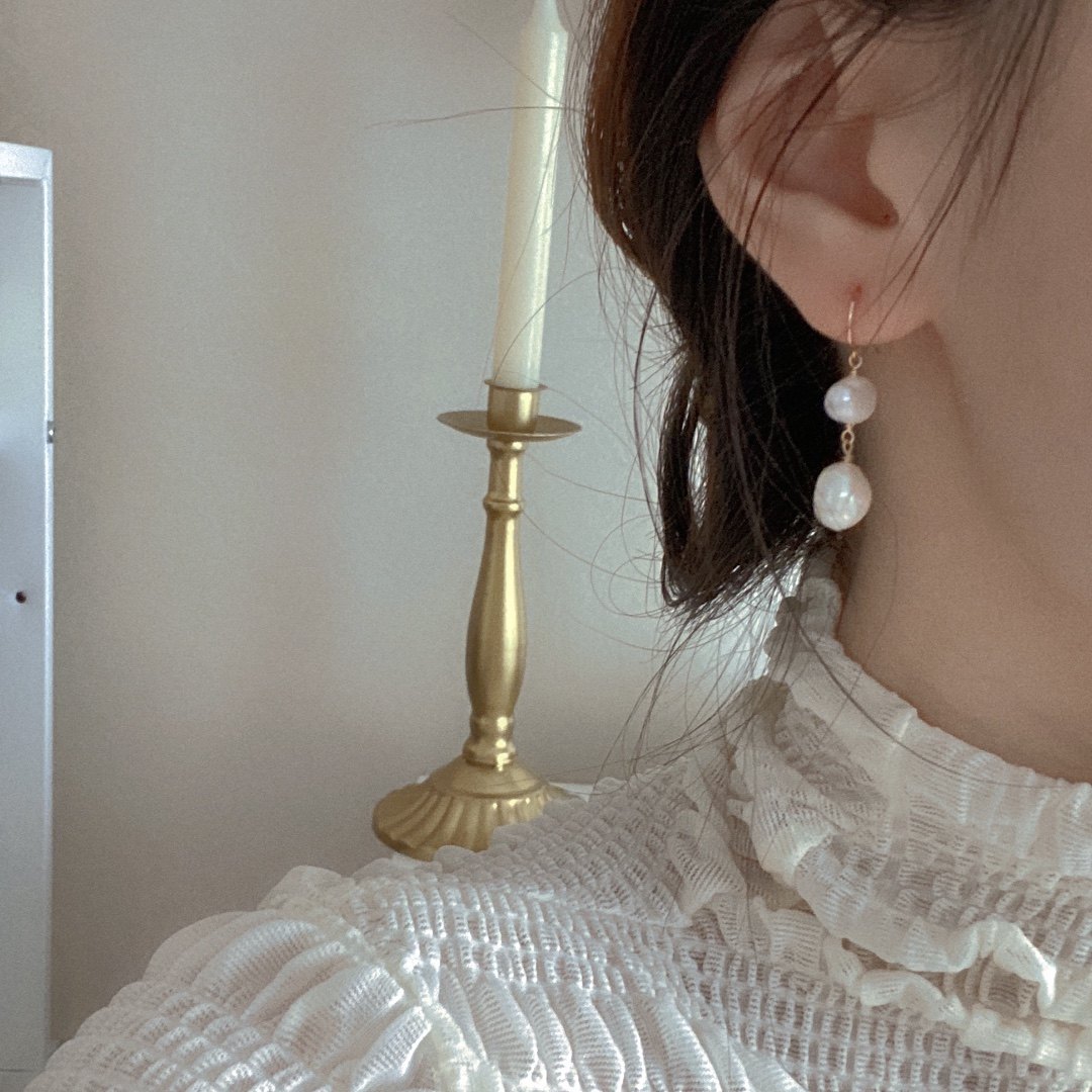 巴洛克珍珠耳环新款潮复古港风气质高级大气不规则长款耳夹,饰品/流行首饰/时尚饰品新,耳夹,淘宝优惠券,粉丝福利购,淘宝优惠卷