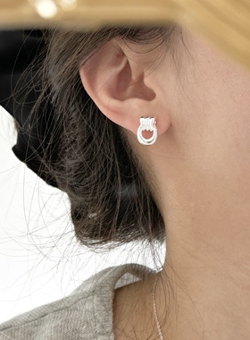 韩系ins极简风不规则耳钉金属圈圈耳饰小众设计简约时尚