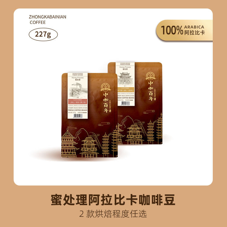 中咖百年 蜜处理咖啡豆 云南咖啡豆 手冲咖啡豆 新鲜烘焙