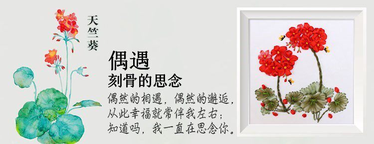 卧室花卉初学者挂画生日丝带绣