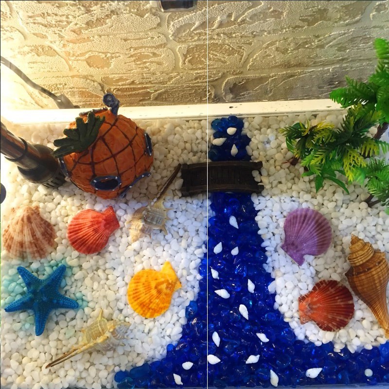 水中创意鱼池魚缸装饰沙石水族箱简易盆栽客厅沙底砂鱼缸造景养