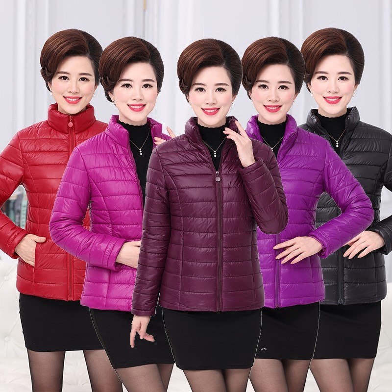冬季轻便短款中年妇女外套小棉衣