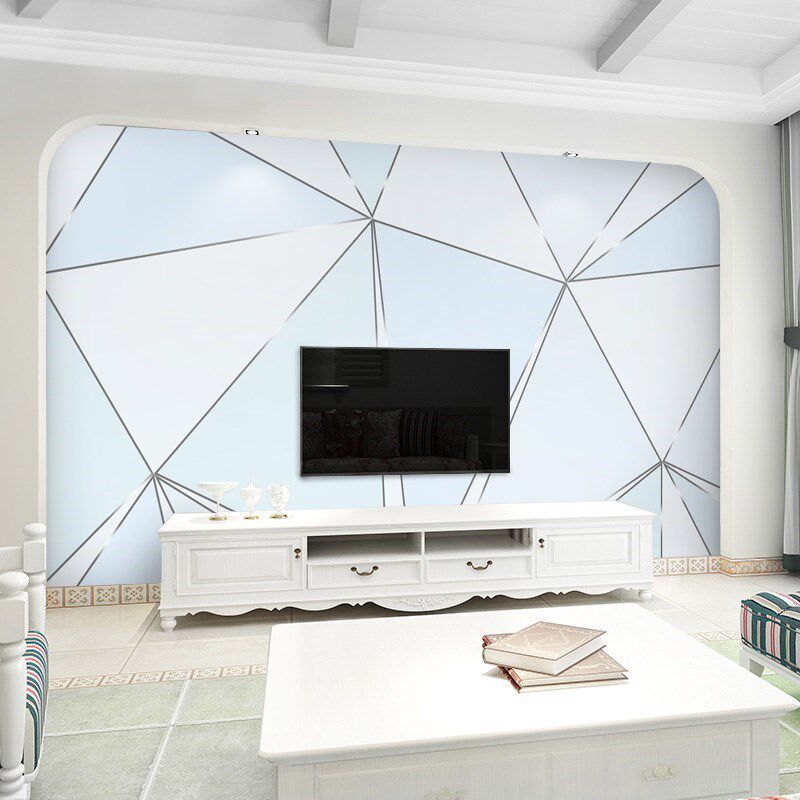 图画家用大气墙画电视墙儿童房电视背景墙壁纸几何图案自贴酒店