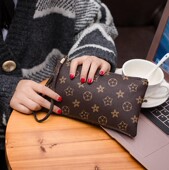 2019新款 时尚 欧美印花复古钱包女休闲百搭手机包简约零钱包手包女