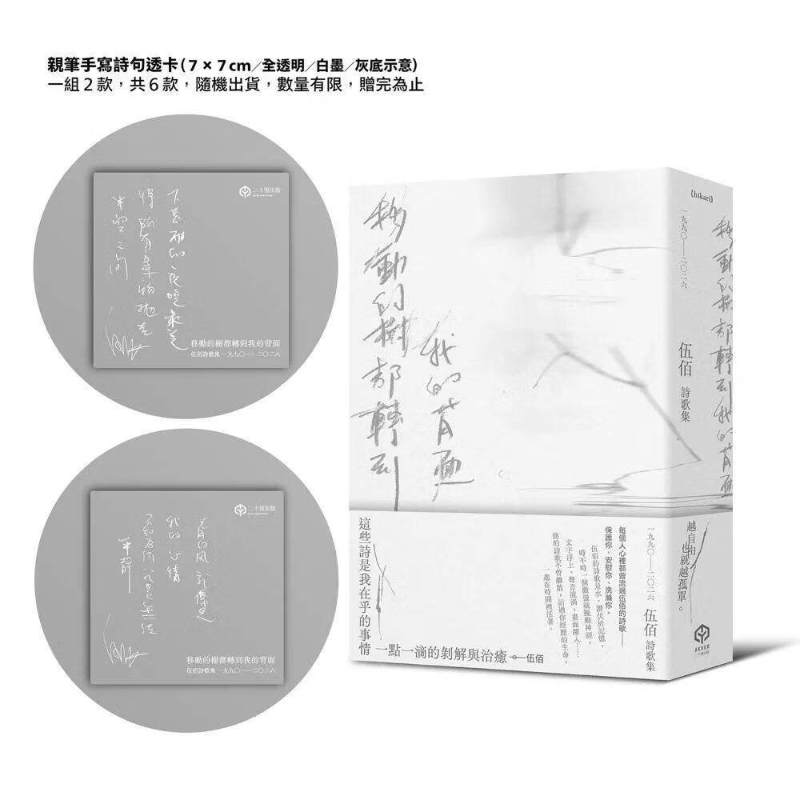 【预售j】港台原版 首刷透卡版 移动的树都转到我的背面（伍佰诗歌集1990–2026）含2张印签透卡  伍佰 二十张【上海香港三联】图片