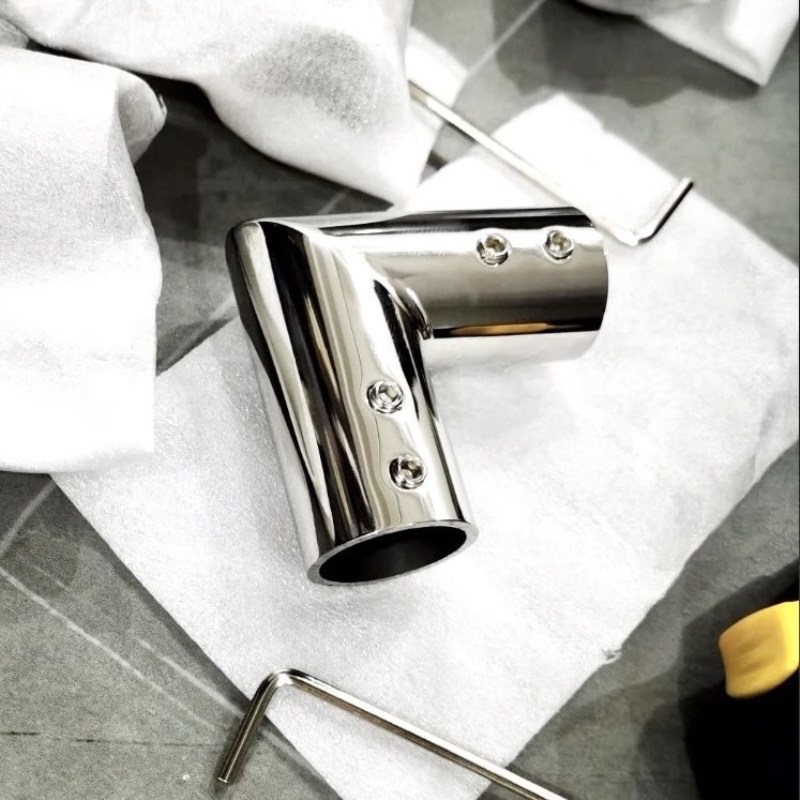 玻璃门拉杆吊夹五金浴室接头法兰座玻璃固定杆万向304不锈钢配件