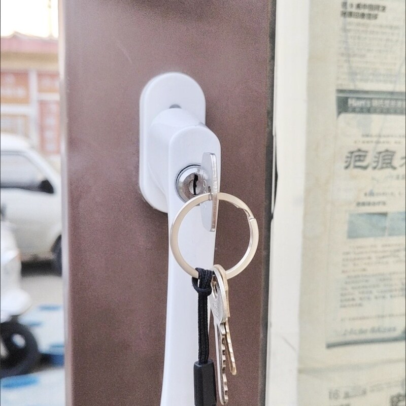 阳台五金塑钢门全实心玻璃门对穿开门把手锁配件平开门窗双面带锁图片