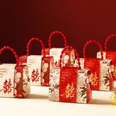 结婚喜糖盒子订婚婚礼专用手提喜糖袋2025糖果包装 高级 盒空盒中式